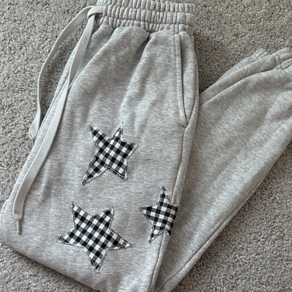 Gray Star Pattern Joggers